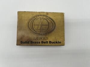Vintage 80s Leupold Sights Solid Brass Western Wear Promotional Belt Buckle
